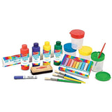 Melissa & Doug Bundle Includes 2 Items Double-Sided Magnetic Tabletop Art Easel - Dry-Erase Board and Chalkboard Easel Accessory Set - Paint, Cups, Brushes, Chalk