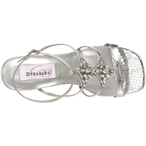 Dyeables Women's Nola Platform Sandal,Silver Reptile,9 B US