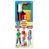 Melissa & Doug Dust, Sweep & Mop: Let's Play House! Pretend Play Set & 1 Scratch Art Mini-Pad Bundle (08600)