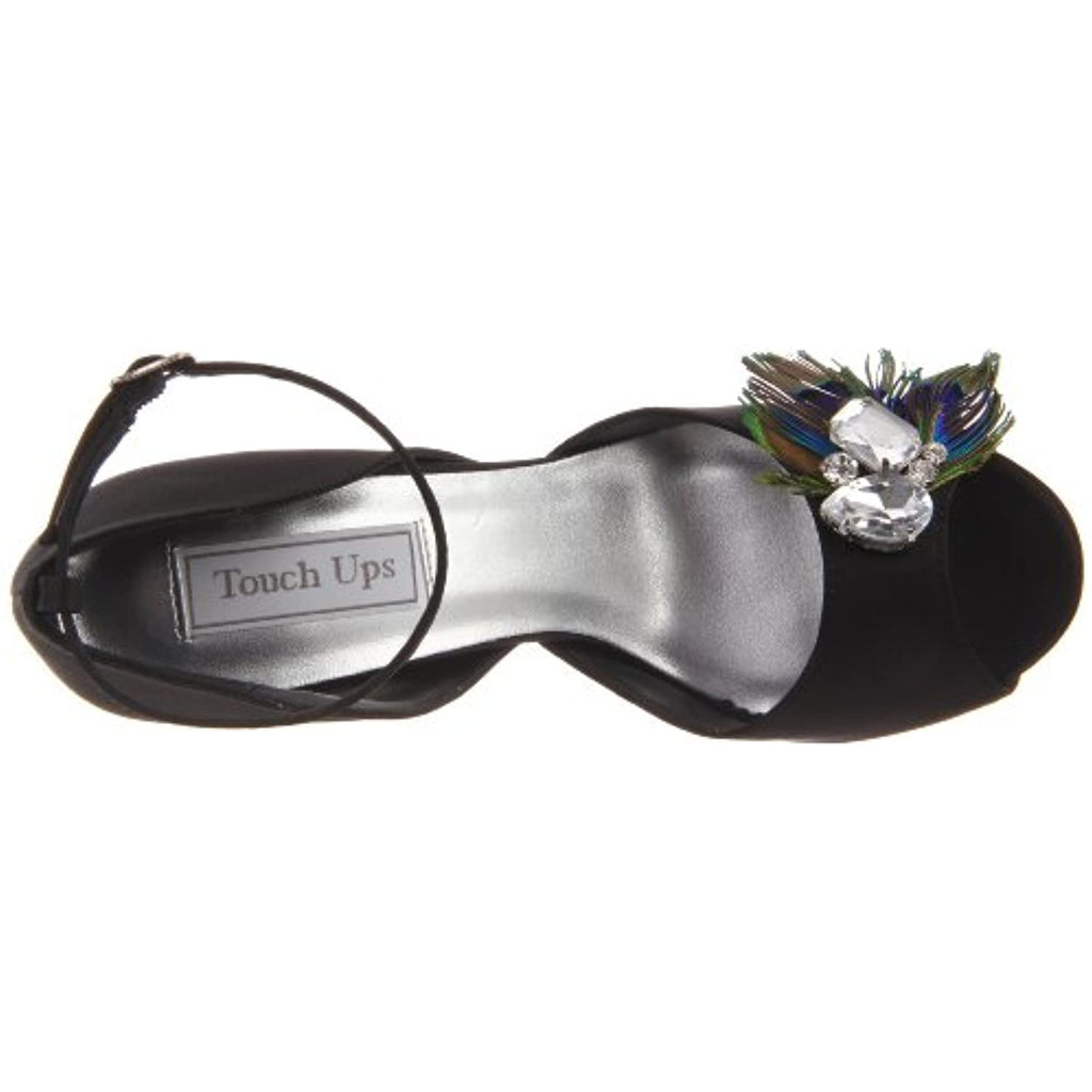 Touch Ups Women's Fantasy Platform Sandal,Black Satin,7.5 M US