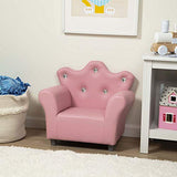 Melissa & Doug Child's Crown Armchair - Pink Faux Leather