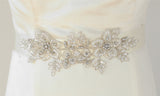 Breathtaking Handmade Bridal Sash with European Crystal Beaded Applique 4193SH