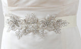 Breathtaking Handmade Bridal Sash with European Crystal Beaded Applique 4193SH