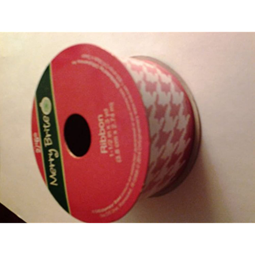 Red/white Houndstooth Poly Ribbon 1.5"x3yards