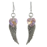 Woodstock Angel Wing Earrings, Light Rose- Rainbow Maker Collection