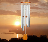 Woodstock Chimes - The Original Guaranteed Musically Tuned Amazing Grace Chime, Medium, Silver