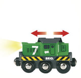 BRIO World 33214 - Freight Battery Engine - 1 Piece Wooden Toy Train Set for Kids Age 3 and Up