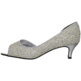 Touch Ups Women's Irene Peep-Toe Pump,Ivory/Silver Glitter,5.5 M US