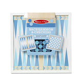 Melissa & Doug Wooden Backgammon and Checkers - Blue