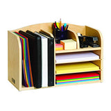 Guidecraft High Desk Organizer - Wooden Tabletop Supply Caddy - Desktop Storage For Stationary, Tools, Office and School Supplies
