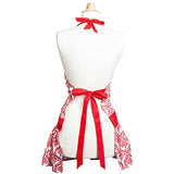Flirty Aprons Women's Sadie Red Damask Apron