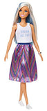 Barbie Fashionistas Doll with Long Blue and Platinum Blonde Hair Wearing ‘Dream All Day’ Tank, Striped Skirt and Accessories, for 3 to 8 Year Olds