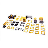 PowerClix Construction Vehicle Set: 55 Piece Magnetic Build-Your-Own Dump Truck, Bulldozer, and More - STEM Educational Building Toy for Kids