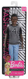 Barbie Ken Fashionistas Doll with Sculpted Brunette Hair Wearing a Number 4 T-Shirt, Denim Pants & Shoes, Toy for Kids 3 to 8 Years Old