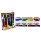 Melissa and Doug Painting 2-Pack Bundle - Set of 4 Spill Proof Paint Cups with Set of 4 Jumbo Paint Brushes