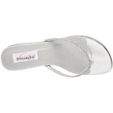 Dyeables Women's Chelsie Thong Dress Sandal,Silver Metallic,6 W US