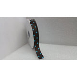 Polyester Grosgrain Ribbon for Decorations, Hairbows & Gift Wrap by Yame Home (7/8-in by 50-yds, Blue - Polka Dot w/brown background)