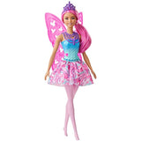Barbie Dreamtopia Fairy Doll, 12-Inch, with Pink and Blue Jewel Theme, Pink Hair and Wings, Gift for 3 to 7 Year Olds, Multi