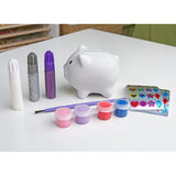Melissa & Doug Ceramic Piggy Bank Decorate-Your-Own Kit + FREE Scratch Art Mini-Pad Bundle [31080]