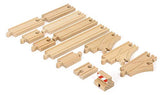 BRIO World - 33394 Starter Track Pack | 13Piece Wooden Train Tracks For Kids Ages 3 & Up,Multi