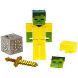 Minecraft Earth 3.25" Zombie with Gold Armor Figure