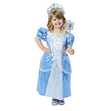 Melissa & Doug Royal Princess Role Play Costume Set (3 pcs) - Blue Gown, Tiara, Wand