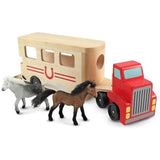 Melissa & Doug Wooden Horse Carrier Toy & 1 Scratch Art Mini-Pad Bundle (04097)