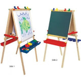 Melissa & Doug Deluxe Standing Easel with Artist's Smock and Spill Proof Paint Cups