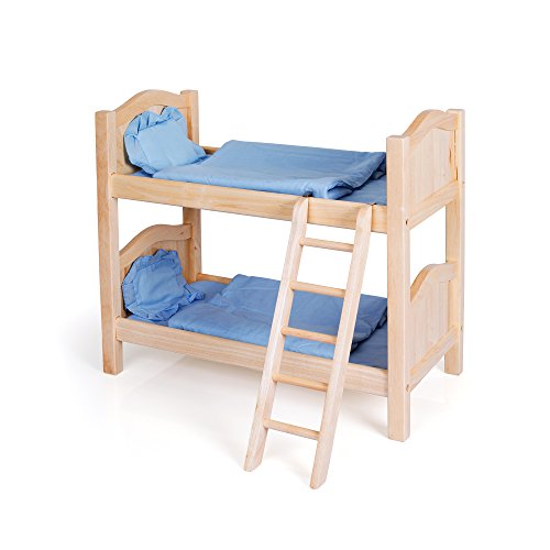 Guidecraft Natural Wooden Doll Bunk Bed - Fits 18" American Girl Doll G98116