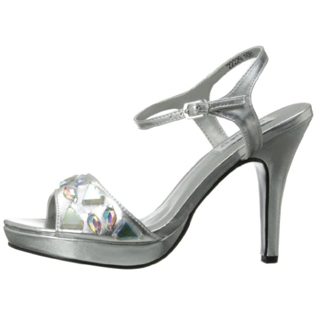 Dyeables Women's Kelly Platform Sandal,Silver Metallic,10 B US