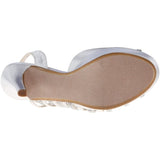 Touch Ups Women's Maureen Platform Sandal,White Satin,7 M US
