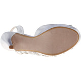 Touch Ups Women's Maureen Platform Sandal,White Satin,9.5 M US