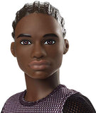 Barbie Ken Fashionistas Doll with Sculpted Brunette Hair Wearing a Number 4 T-Shirt, Denim Pants & Shoes, Toy for Kids 3 to 8 Years Old