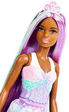 Barbie Doll, Rainbow Princess Look with Extra Long Purple and Blue Hair, Plus Hairbrush, for 3 to 7 Year Olds