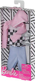 Barbie Clothes: 1 Outfit for Ken Doll Includes Pink Check Hoodie, Shorts and Silvery Shoes, Gift for 3 to 8 Year Olds