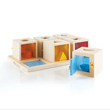 Guidecraft Peekaboo Lock Boxes with Storage Tray: Sorting & Stacking Toy for Children - Kids Early Learning and Development Toy
