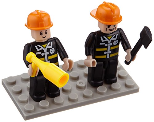 Bundle of 2 |Brictek Mini-Figurines (2 pcs Firefighter & 3 pcs Navy/Police/Fireman Sets)