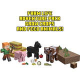 Minecraft Farm Life Adventure Pack Figures, Accessories and Papercraft Blocks, Complete Play in a Box, Toy for Kids Ages 6 Years and Older