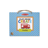 Melissa & Doug Natural Play: Play, Draw, Create Reusable Drawing & Magnet Kit  Trucks (45 Magnets, 5 Dry-Erase Markers)