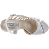 Touch Ups Women's Maureen Platform Sandal,White Satin,9.5 M US