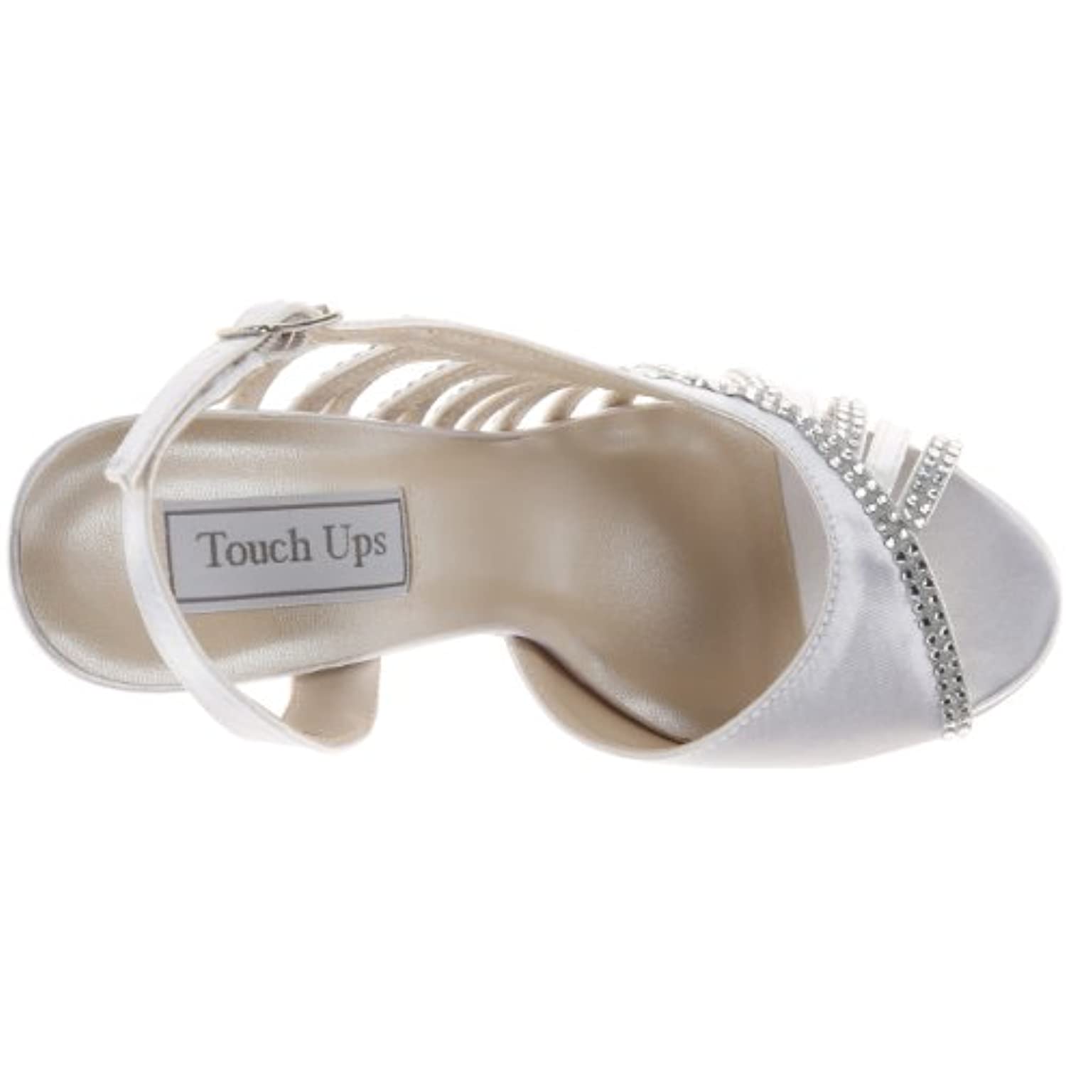 Touch Ups Women's Maureen Platform Sandal,White Satin,5.5 M US