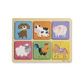 Melissa & Doug Natural Play Wooden Puzzle: Farm Friends (6 2-Piece Animal Puzzles)