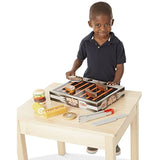 Melissa & Doug Grill & Serve BBQ Set: Wooden Play Food Set & 1 Scratch Art Mini-Pad Bundle (09280)