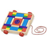 Melissa & Doug 36-Unit Block Set Pull-Along Cart + Free Scratch Art Mini-Pad Bundle [42093]