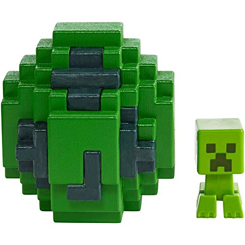 Bundle of 2 - Minecraft Spawn Egg Mini Figure |Green Creeper + Black/Red Spider