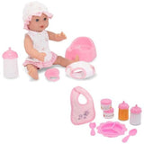 Melissa & Doug Bundle Includes 2 Items Mine to Love Annie 12-Inch Drink and Wet Poseable Baby Doll with Potty, Bottle, Pacifier, Diaper, Dress Mine to Love Time to Eat Doll