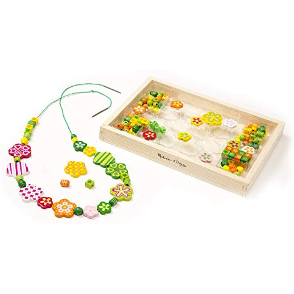 Melissa & Doug Wooden Bead Kit 2 Pack -- Butterfly & Flowers Craft Kit