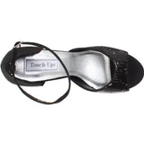 Touch Ups Women's Debbie Ankle-Strap Sandal,Silver Sequins,8 M US