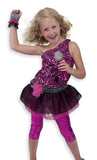 Melissa & Doug Rock Star Role Play Costume Set (4 pcs) - Includes Zebra-Print Dress, Microphone