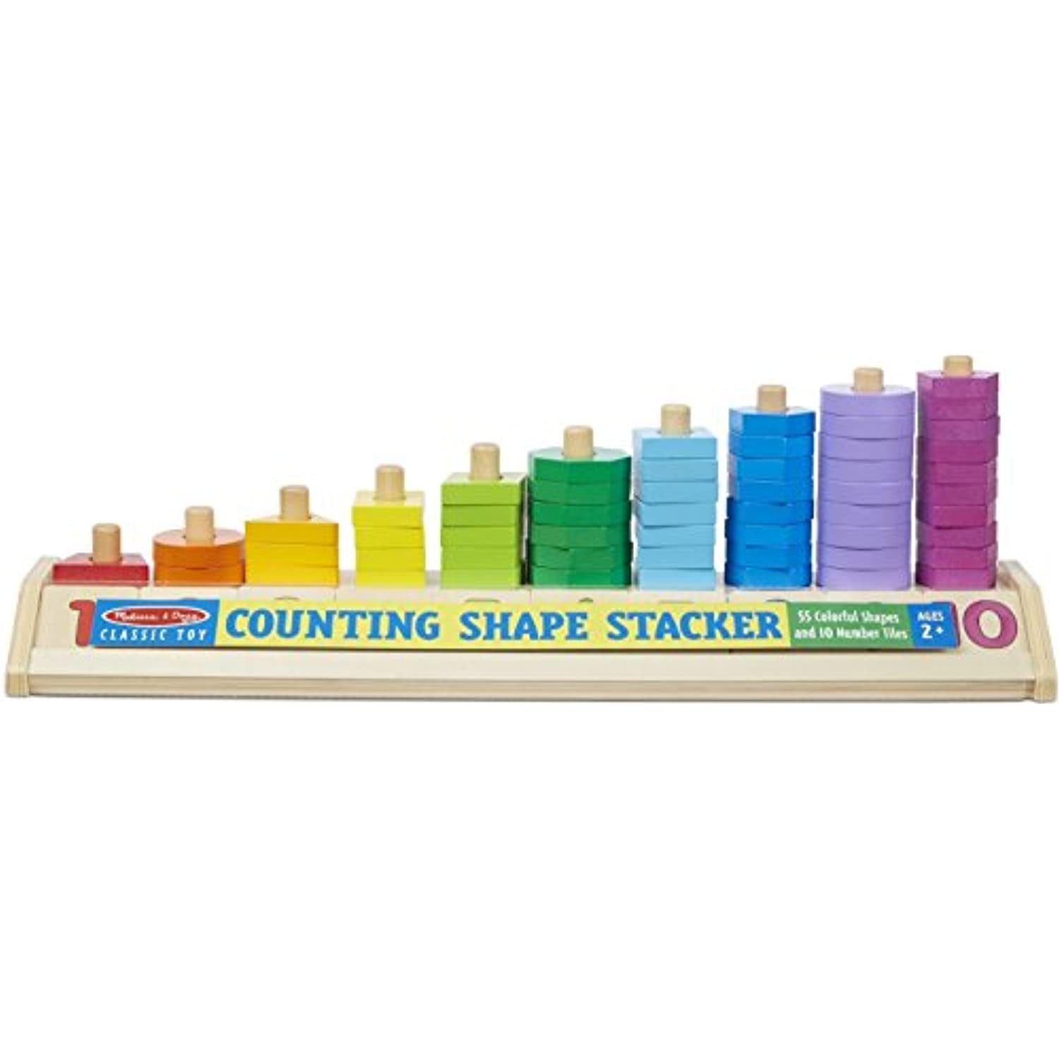 Melissa & Doug Counting Shape Stacker & 1 Scratch Art Mini-Pad Bundle (09275)